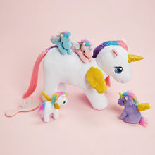 Carica l&#39;immagine nel visualizzatore di Gallery, Regalo Set da Gioco in Peluche di Famiglia Unicorno con 4 Bambini per Bambini Piccoli