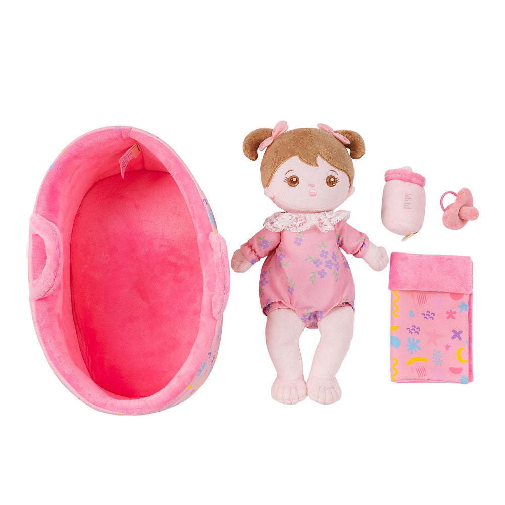 Mini Bambola Per Bambina In Peluche Rosa Personalizzata Con Vestito Mutevole