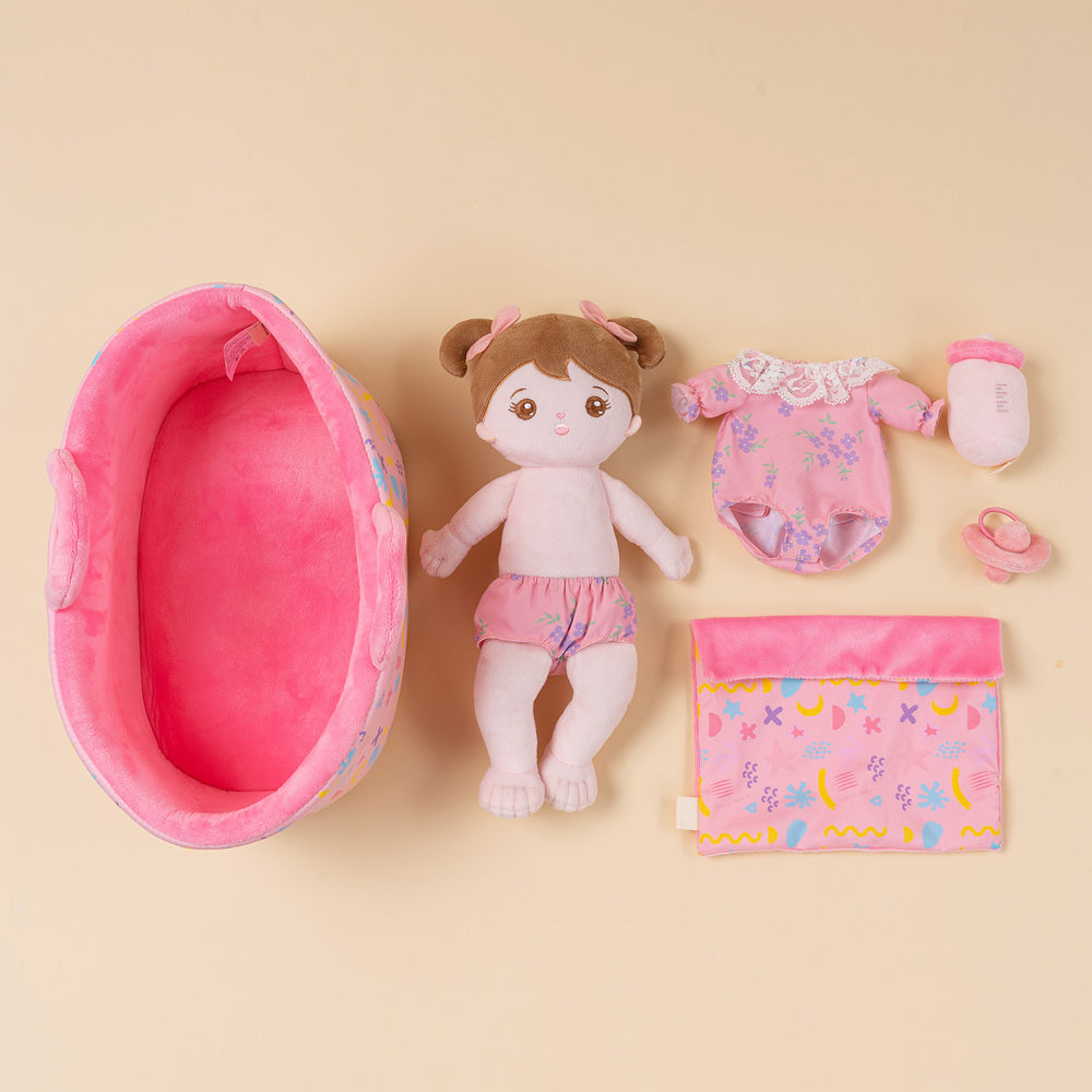 Mini Personalizzato Bambola Per Bambina In Peluche & Set Regalo