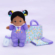 Carica l&#39;immagine nel visualizzatore di Gallery, [Set da gioco per bambini] Set da gioco per la cura della bambola in peluche personalizzato con culla, biberon, asciugamano