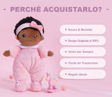 Carica l&#39;immagine nel visualizzatore di Gallery, Mini Bambola Di Peluche Personalizzata Con Tono Della Pelle Rosa Intenso