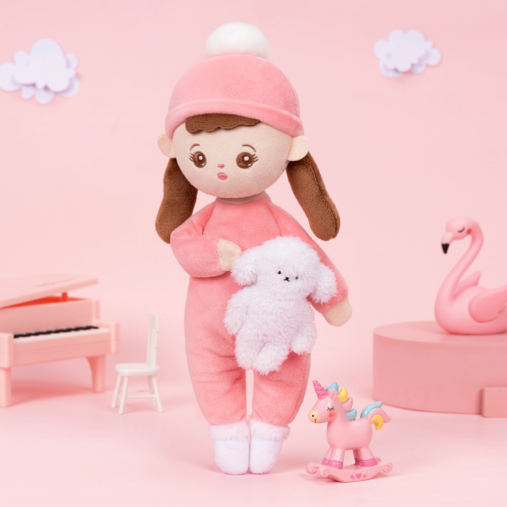 Mini Bambola Di Pezza Di Peluche Rosa Personalizzata E Set Regalo