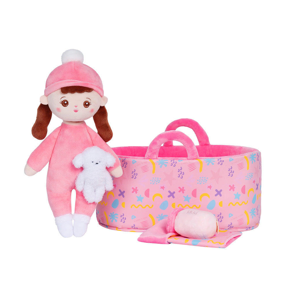 Mini Bambola Di Pezza Di Peluche Rosa Personalizzata E Set Regalo