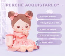 Carica l&#39;immagine nel visualizzatore di Gallery, Mini Bambola Per Bambina In Peluche Con Vestito Rosa Personalizzato Con Vestito Mutevole