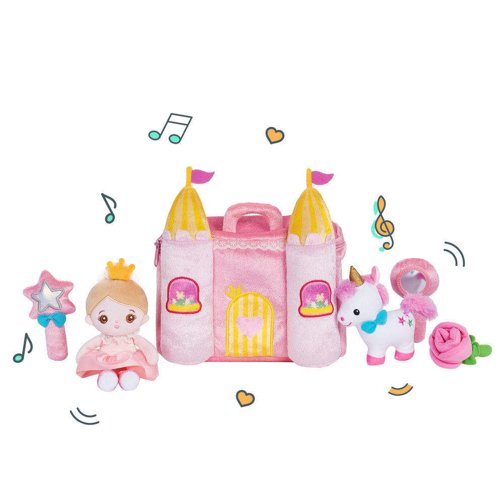 Personalizzati Primo Set da Gioco Sonori in Peluche di Castello della Principessa per Bambini