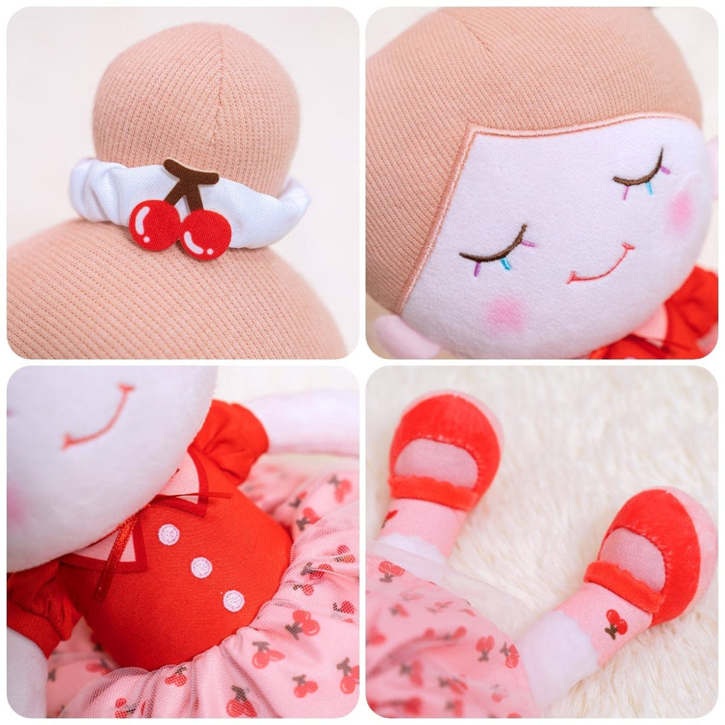 OUOZZZ Personalized Red Cherry Doll