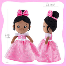 Carica l&#39;immagine nel visualizzatore di Gallery, iFrodoll iFrodoll Personalized Deep Skin Tone Plush Princess Doll Pink
