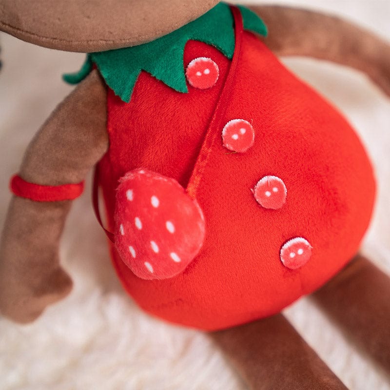 iFrodoll iFrodoll Personalized Deep Skin Tone Plush Strawberry Doll Red