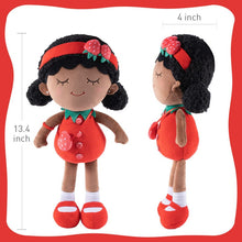 Carica l&#39;immagine nel visualizzatore di Gallery, iFrodoll Personalized Deep Skin Tone Plush Red Strawberry Doll