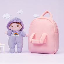 Carica l&#39;immagine nel visualizzatore di Gallery, OUOZZZ Personalized Purple Mini Plush Rag Baby Doll With Bag🎒
