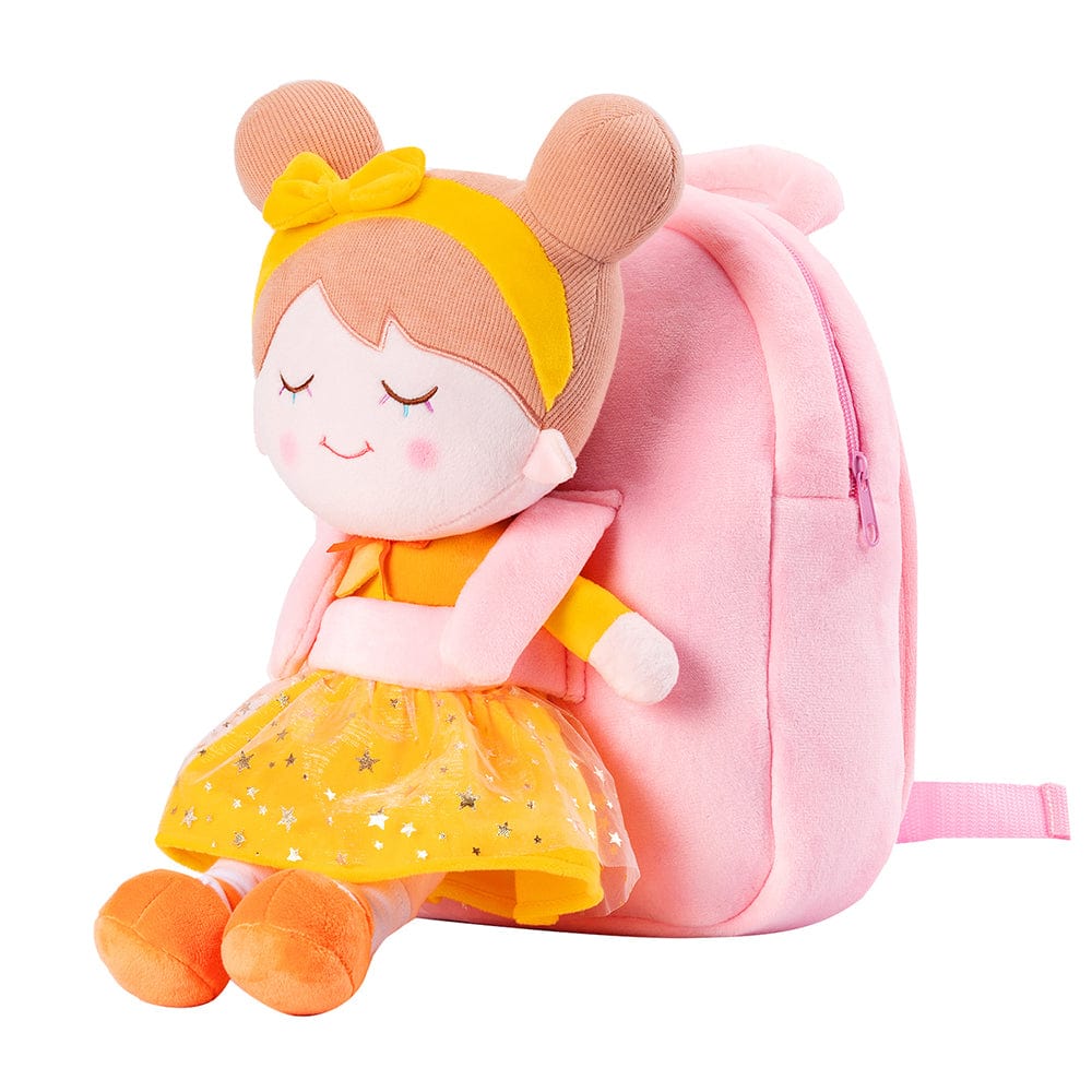 OUOZZZ Personalized Pink Plush Backpack Yellow🍁