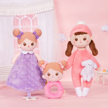 Carica l&#39;immagine nel visualizzatore di Gallery, OUOZZZ Personalized Pink Lite Plush Rag Baby Doll With Rattle &amp; Towel🔔