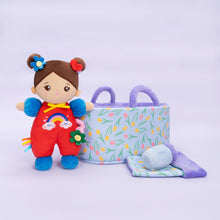 Carica l&#39;immagine nel visualizzatore di Gallery, Set Regalo E Mini Bambola In Peluche Per Bambina Color Marrone Personalizzato