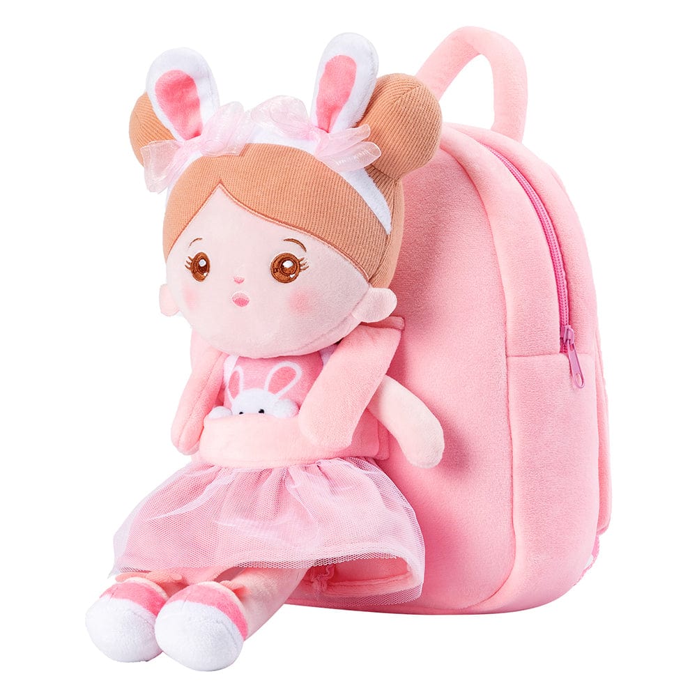 OUOZZZ Personalized Pink Plush Backpack Bunny🐰