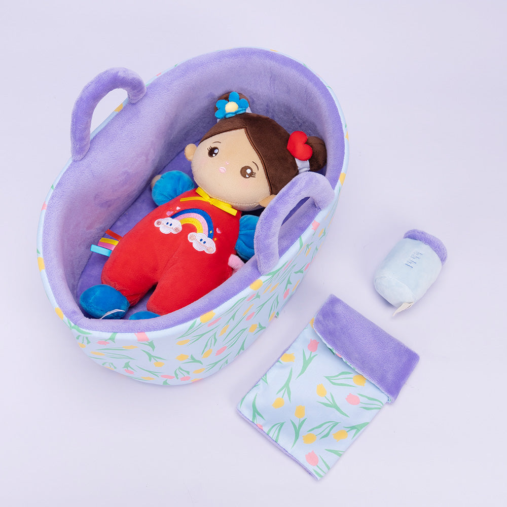 Set Regalo E Mini Bambola In Peluche Per Bambina Color Marrone Personalizzato