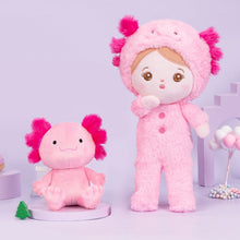 Carica l&#39;immagine nel visualizzatore di Gallery, OUOZZZ Personalized Pink Newt Plush Baby Doll Newt Set