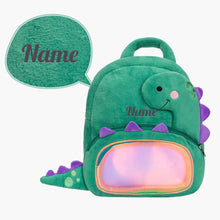 Carica l&#39;immagine nel visualizzatore di Gallery, OUOZZZ Personalized Green Dinosaur Plush Backpack Dinosaur Backpack