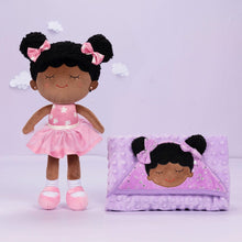 Carica l&#39;immagine nel visualizzatore di Gallery, OUOZZZ Personalized Deep Skin Tone Plush Pink Dora Doll With Blanket☁️ ( 47&quot; x 47&quot; )