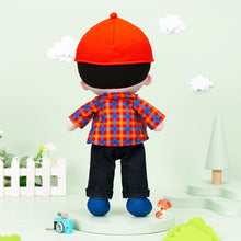 Carica l&#39;immagine nel visualizzatore di Gallery, OUOZZZ Personalized Plaid Jacket Plush Baby Boy Doll Plaid Jacket