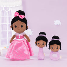 Carica l&#39;immagine nel visualizzatore di Gallery, OUOZZZ Personalized Deep Skin Tone Plush Pink Princess Doll