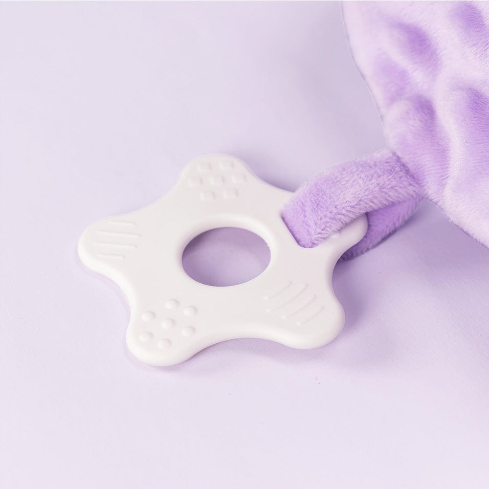 OUOZZZ Purple Baby Soft Plush Towel Toy with Teether 01
