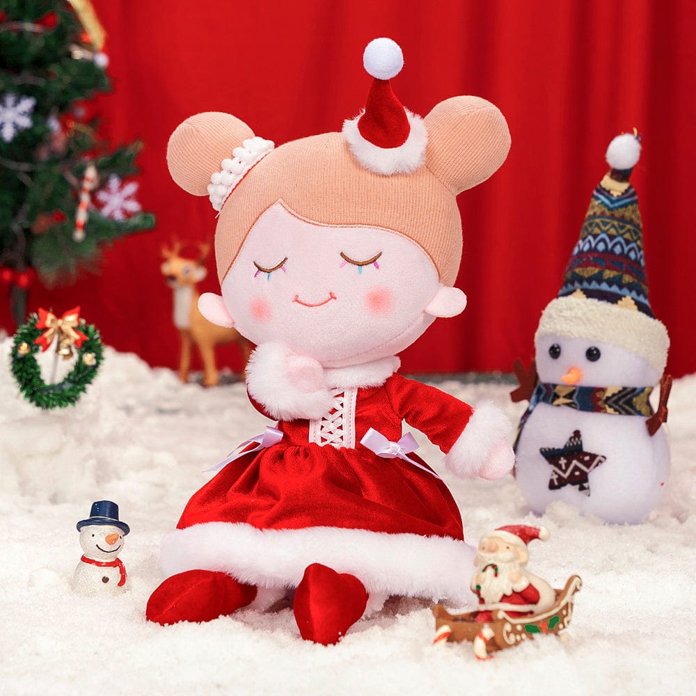 OUOZZZ Personalized Red Christmas Plush Baby Girl Doll