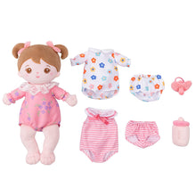 Carica l&#39;immagine nel visualizzatore di Gallery, OUOZZZ Personalized Pink Sitting Position Plush Lite Baby Girl Doll Dress-up Set