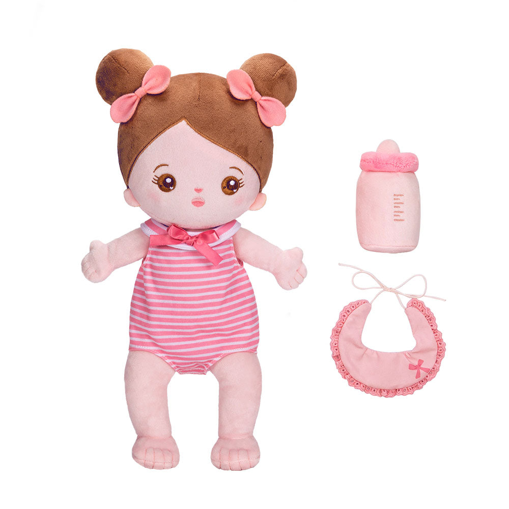 Mini Bambola Per Bambina In Peluche Con Vestito Rosa Personalizzato Con Vestito Mutevole