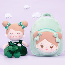 Carica l&#39;immagine nel visualizzatore di Gallery, OUOZZZ Personalized Green Plush Baby Backpack With Green Iris