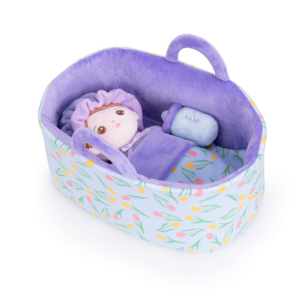 Personalizedoll Personalized Purple Mini Plush Baby Girl Doll & Gift Set