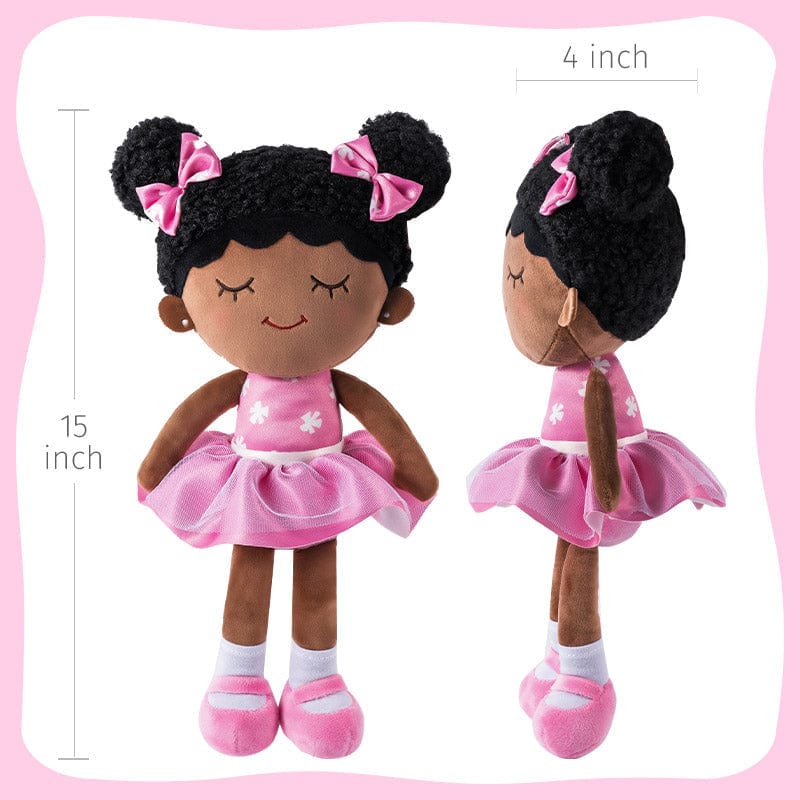 iFrodoll iFrodoll Personalized Deep Skin Tone Plush Doll Dora Pink