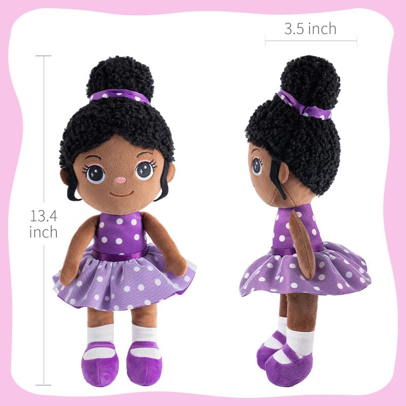 lovinglydoll Personalized Deep Skin Tone Plush Doll Purple Nevaeh