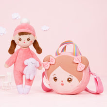 Carica l&#39;immagine nel visualizzatore di Gallery, OUOZZZ Personalized Pink Lite Plush Rag Baby Doll With Shoulder Bag👜