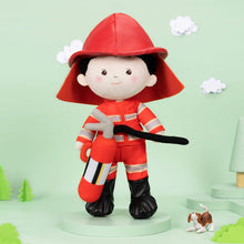 Carica l&#39;immagine nel visualizzatore di Gallery, OUOZZZ Personalized Firemen Plush Baby Boy Doll Firemen