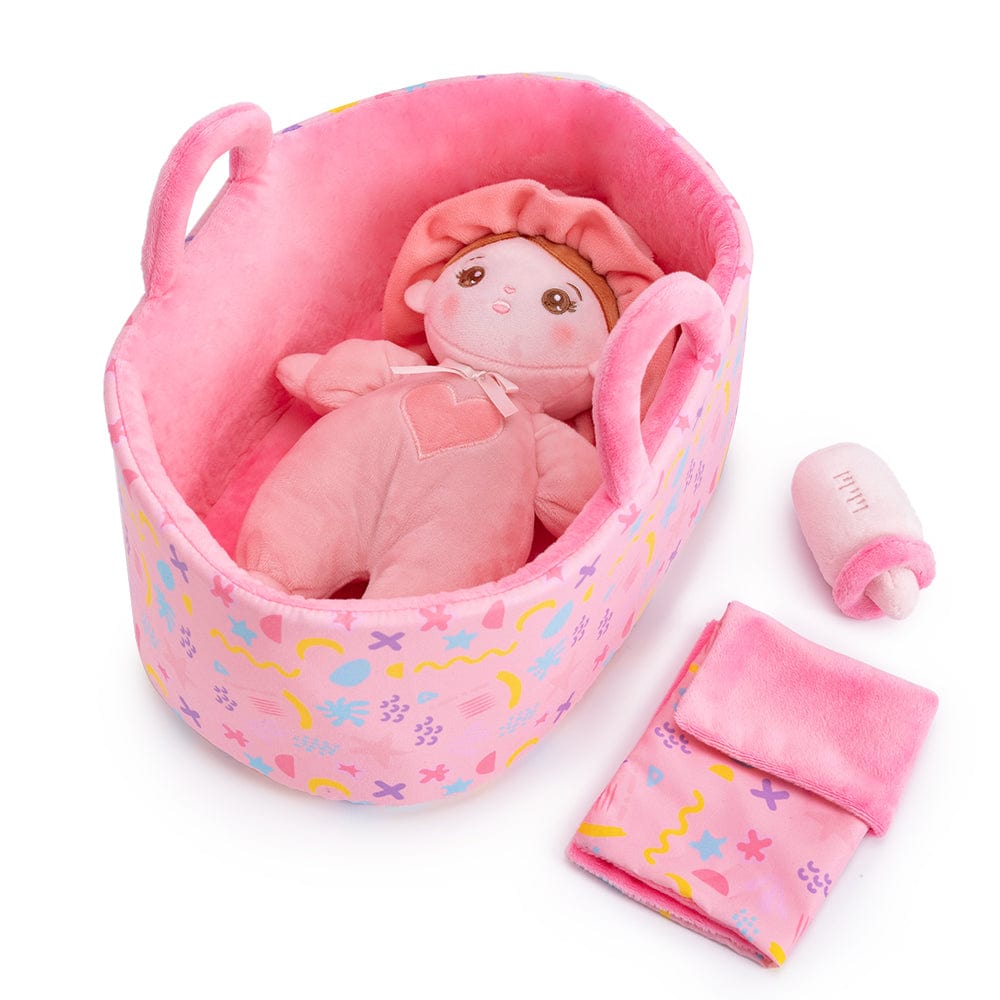 Personalizedoll Personalized Pink Mini Plush Baby Girl Doll & Gift Set Gift Set🎁