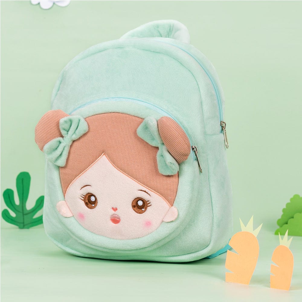 OUOZZZ Personalized Green Plush Baby Backpack