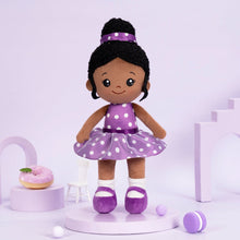 Carica l&#39;immagine nel visualizzatore di Gallery, OUOZZZ Personalized Purple Deep Skin Tone Plush Nevaeh Doll