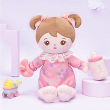 Carica l&#39;immagine nel visualizzatore di Gallery, OUOZZZ Personalized Pink Sitting Position Plush Lite Baby Girl Doll