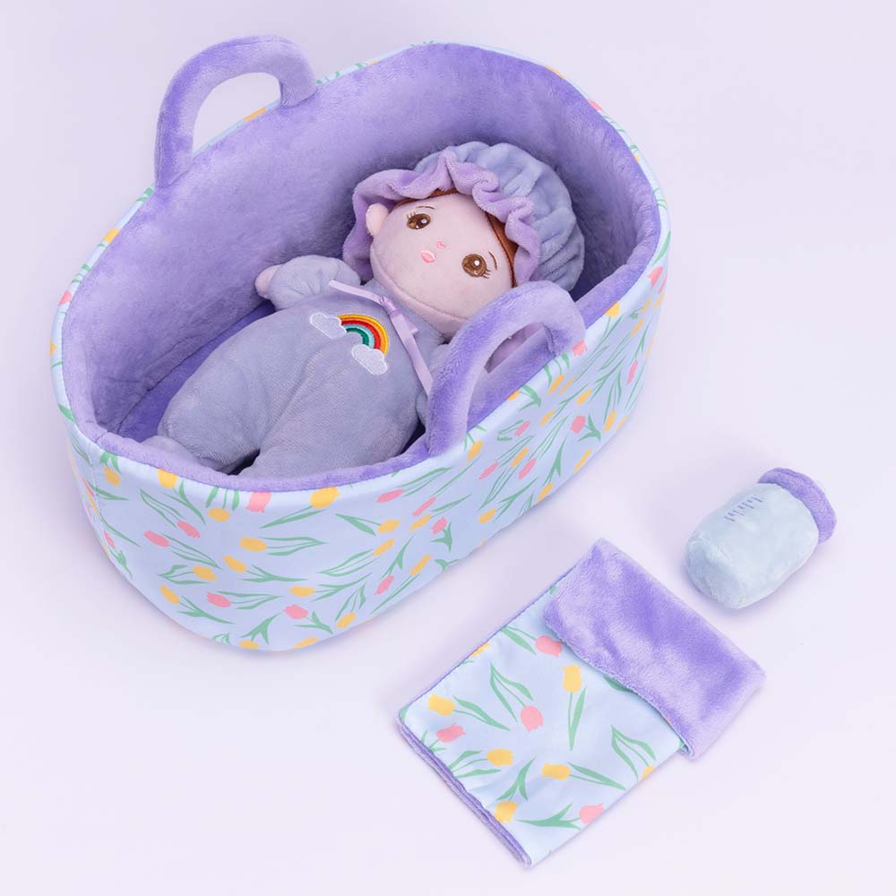 Personalizedoll Personalized Purple Mini Plush Baby Girl Doll & Gift Set Gift Set🎁