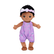 Carica l&#39;immagine nel visualizzatore di Gallery, OUOZZZ Personalized Sitting Position Dress up Deep Skin Tone Plush Lite Baby Girl Doll