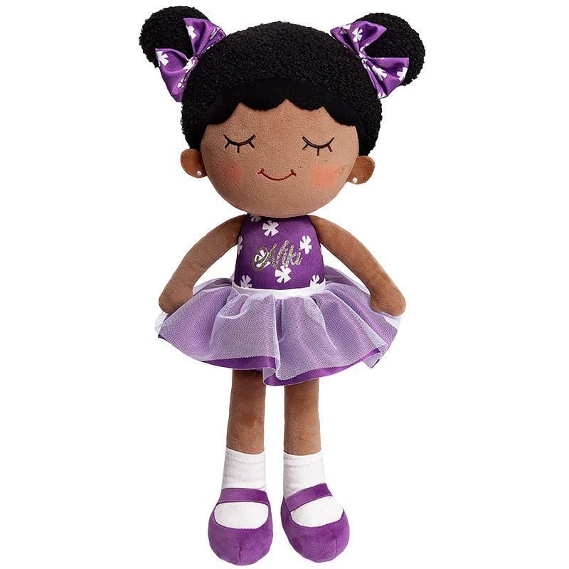 OUOZZZ Personalized Purple Deep Skin Tone Plush Doll