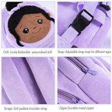 Carica l&#39;immagine nel visualizzatore di Gallery, ouozzz Personalized Purple Deep Skin Tone Plush Nevaeh Backpack Purple