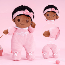 Carica l&#39;immagine nel visualizzatore di Gallery, OUOZZZ Personalized Deep Skin Tone Pink Mini Plush Baby Doll Mini doll