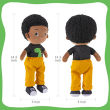 Carica l&#39;immagine nel visualizzatore di Gallery, OUOZZZ Personalized Deep Skin Tone Plush Boy Doll