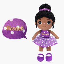 Carica l&#39;immagine nel visualizzatore di Gallery, OUOZZZ Personalized Deep Skin Tone Plush Doll Purple Nevaeh Only Doll