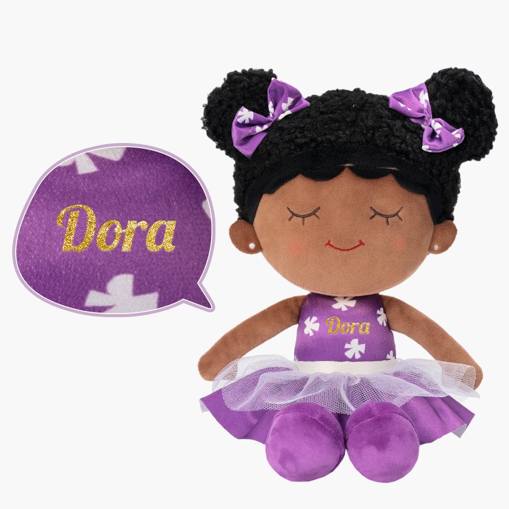 OUOZZZ Personalized Purple Deep Skin Tone Plush Dora Doll Only Doll⭕️