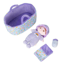 Carica l&#39;immagine nel visualizzatore di Gallery, Personalizedoll Personalized Purple Mini Plush Baby Girl Doll &amp; Gift Set