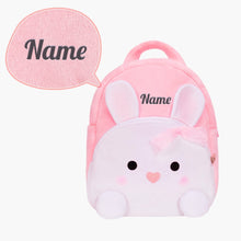 Carica l&#39;immagine nel visualizzatore di Gallery, OUOZZZ Personalized Pink Rabbit Animal Plush Baby Backpack