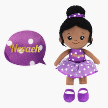 Carica l&#39;immagine nel visualizzatore di Gallery, OUOZZZ Personalized Purple Deep Skin Tone Plush Nevaeh Doll Nevaeh