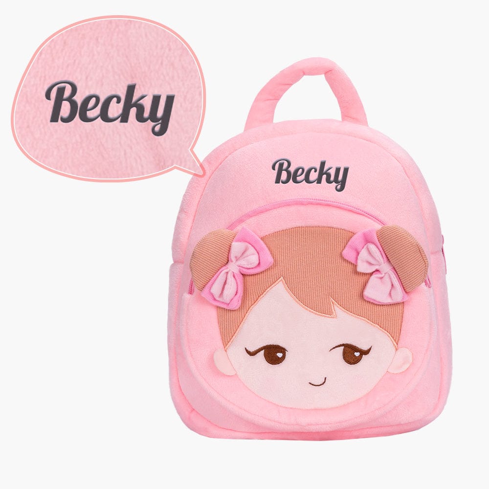 OUOZZZ Personalized Playful Girl Pink Plush Backpack Only Backpack